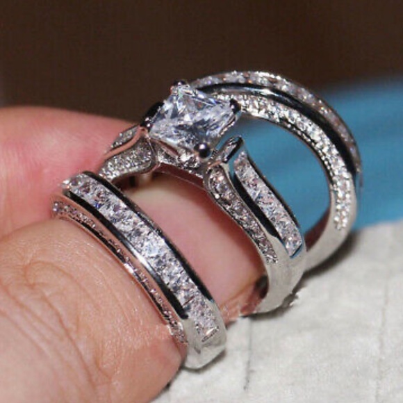 Jewelry - NWT LUXURY 925 STERLING SILVER THREE RINGS SET